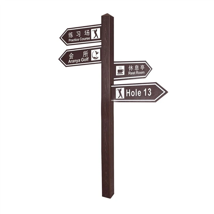 HDPE Golf Post Direction Sign